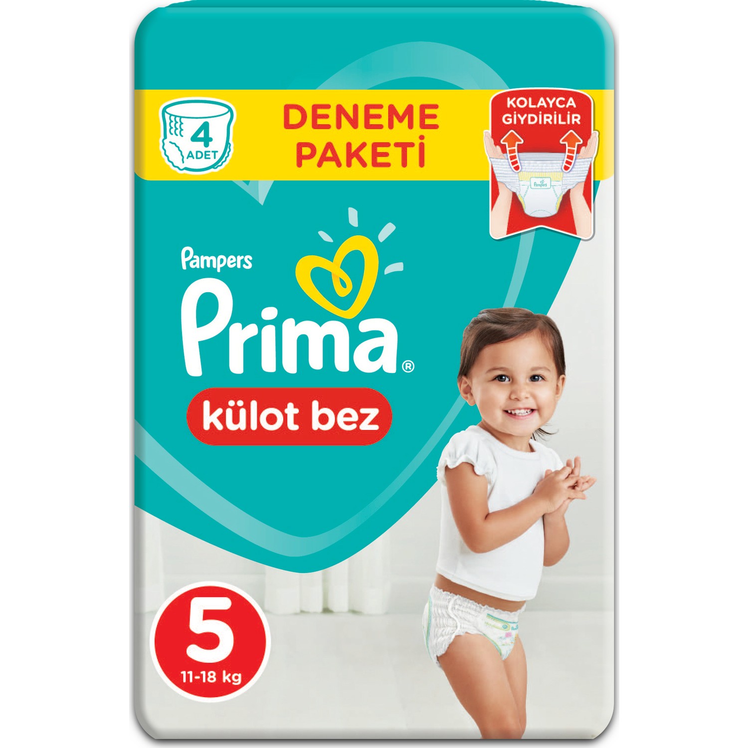 Prima Külot Bebek Bezi 5 Beden Junior 4�lü Deneme Paketi