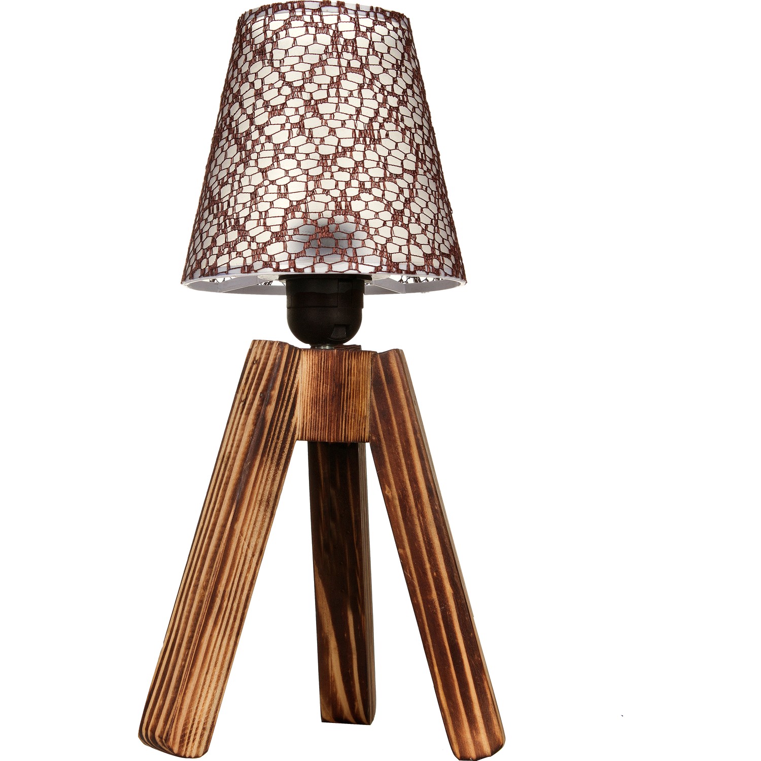 Ora Dekor Ahşap Tripod Abajur Kahve Dantel Şapka Fiyatı