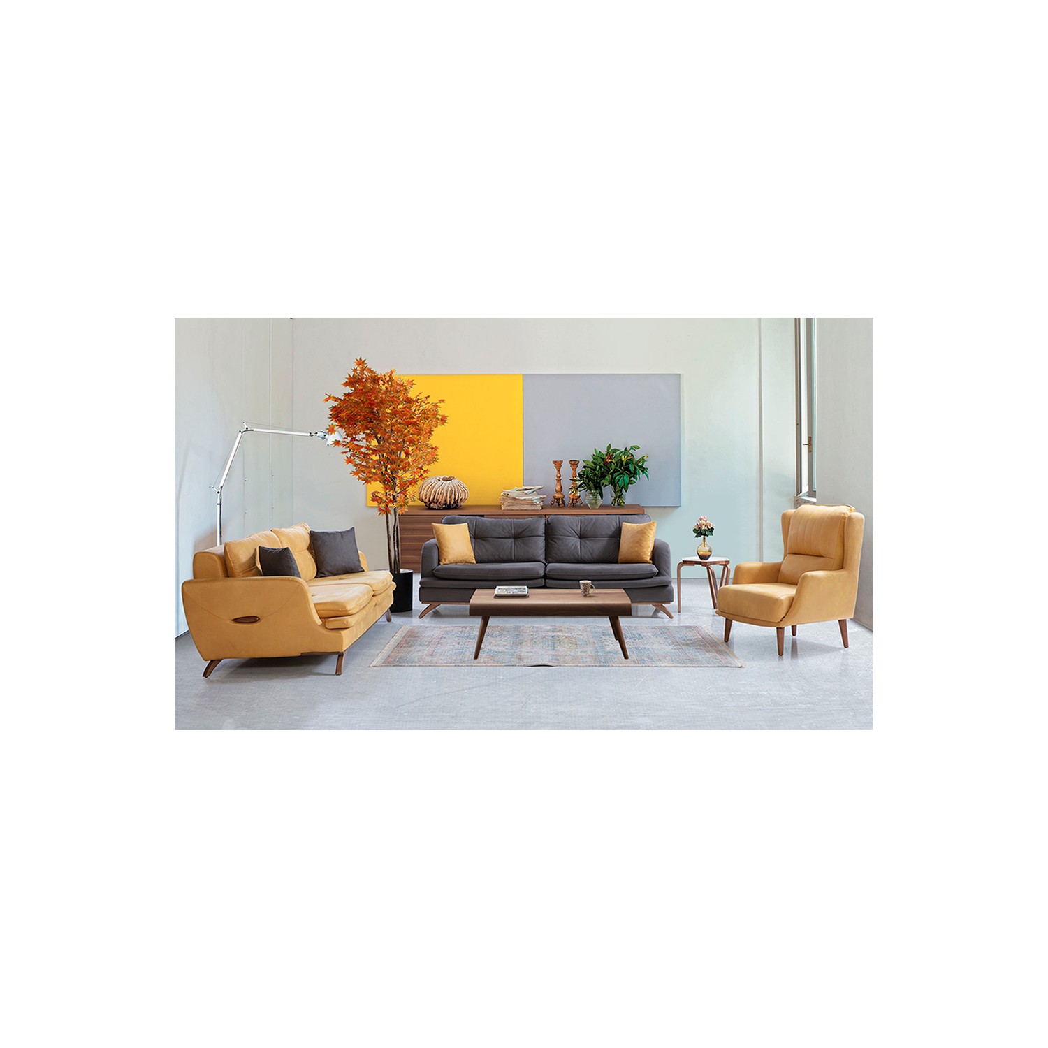 Yıldız Mobilya Catren Oturma Grubu Sarı Fiyatı Taksit Seçenekleri