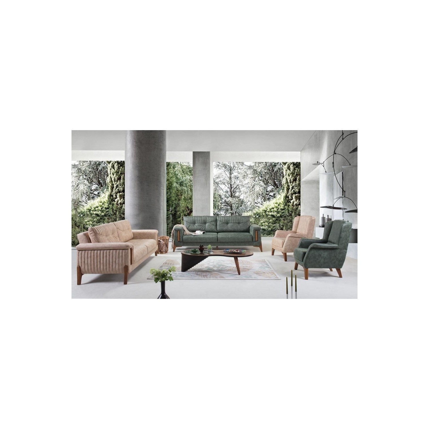 Yıldız Mobilya Alissa Salon Takımı Yeşil Fiyatı