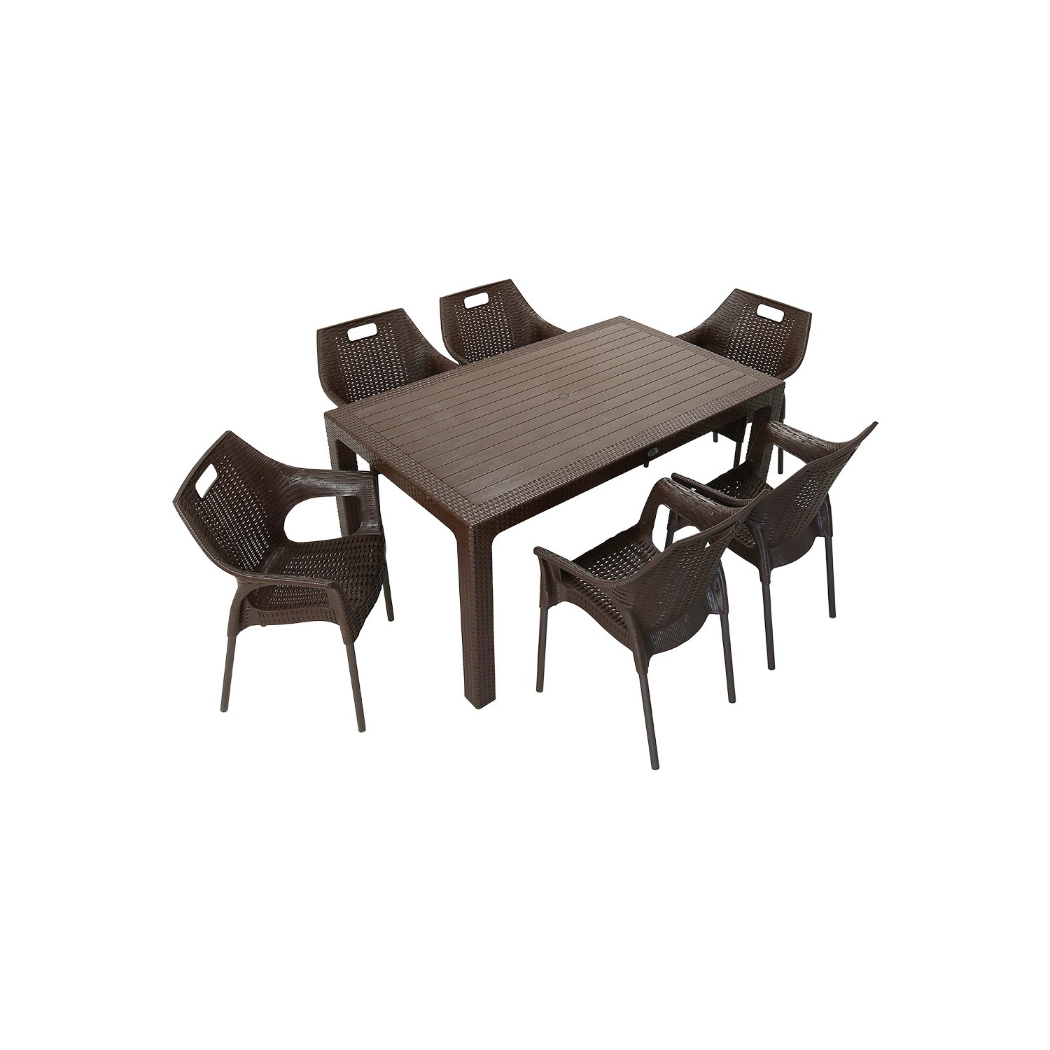Mandella Rattan Elit 90X150 Star Kollu Sandalye Masa