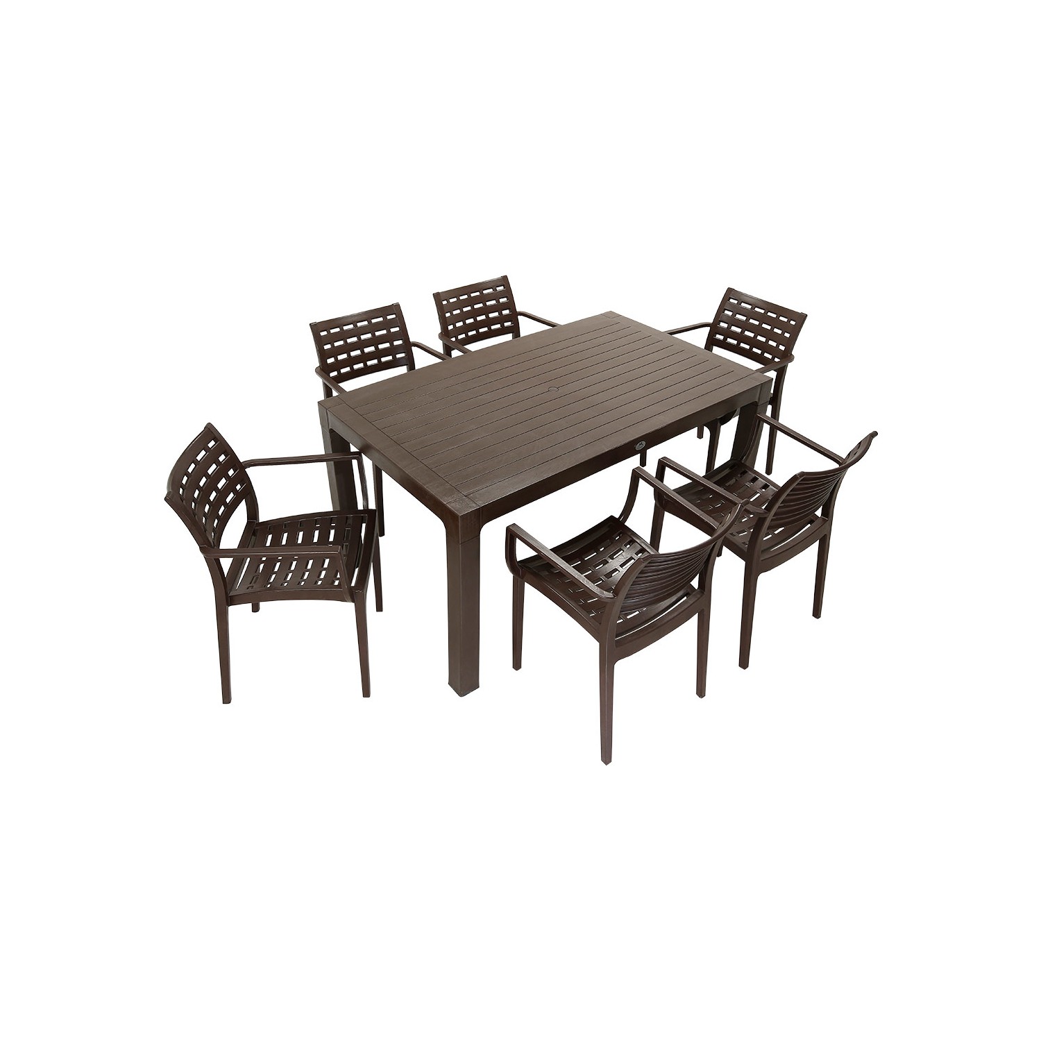 Mandella Rattan Wood 90X150 Cafe Kollu Sandalye Masa