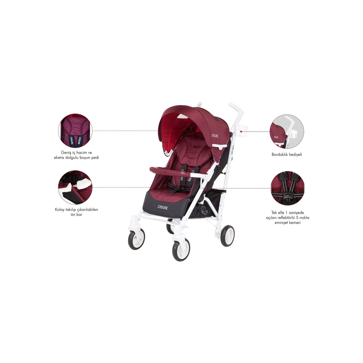 Casual Vista Trona Travel Sistem Bebek Arabası / Antrasit