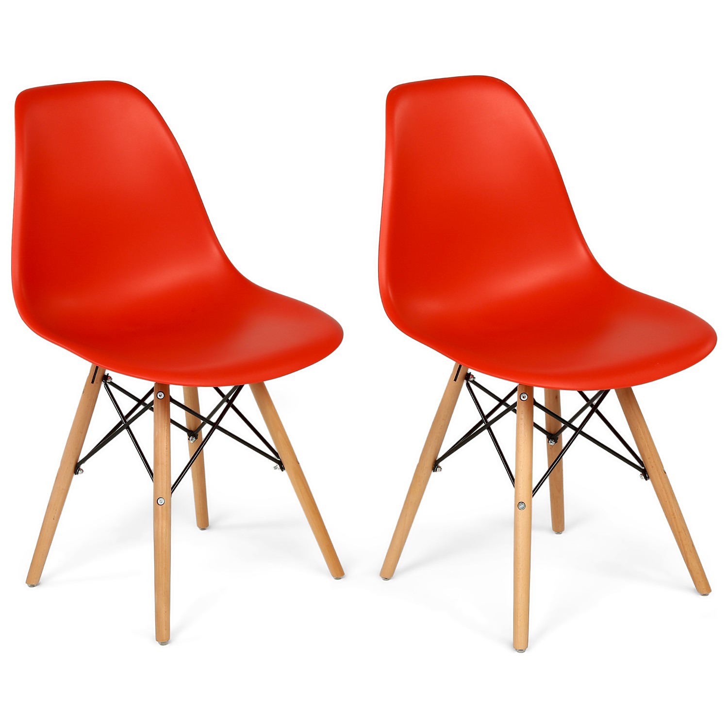 Hepsi Home Eames Ahşap Ayaklı Sandalye İKİLİ KIRMIZI Fiyatı