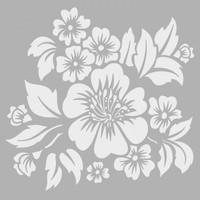 Artikel Tropikal Çiçek -2 Stencil Tasarımı 30 x 30 Cm