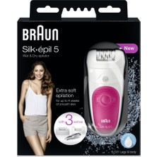 Braun Silk-épil 5 5531 Islak Ve Kuru Kablosuz Epilatör / Epilasyon, 3 adet ekstra ile