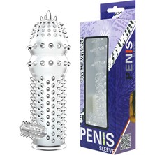 Baile Şeffaf Silikon Penis Kılıfı Kabartmalı Kristal Görünümlü Dildo