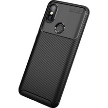 Case 4U Xiaomi Redmi Note 5 Pro Kılıf Rugged Armor Karbon Desenli Lüx Negro Silikon Arka Kapak Siyah