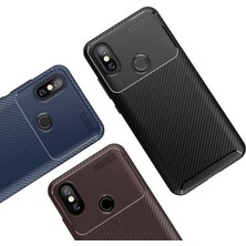 Case 4U Xiaomi Redmi Note 5 Pro Kılıf Rugged Armor Karbon Desenli Lüx Negro Silikon Arka Kapak Siyah