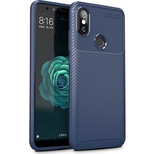 Case 4U Xiaomi Redmi Note 5 Pro Kılıf Karbon Desenli Sert Silikon Arka Kapak - Negro - Lacivert