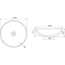 Turkuaz Zero 46 Cm Tezgah Üstü Lavabo