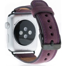 Bouletta Apple Watch Uyumlu Deri Saat Kordonu 42 mm - G7 Mor