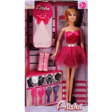 Alisha Gece Elbiseli Ve Aksesuarlı Bebek Oyun Seti Pembe
