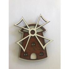 Ahşap Yel Değirmeni Buzdolabı Süsü Magnet