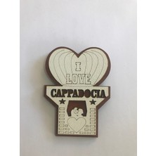 Ahşap Kalp Balon Kapadokya Buzdolabı Süsü Hediye Magnet