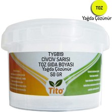 Tito TYGB19 Toz Civciv Sarısı Gıda Boyası Renklendirici [Yağda Çözünür] - 50 gr