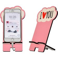 Olunca I Love You Tasarım Ahşap Telefon Standı