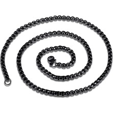 Chavin 60 Cm. Uzun Siyah 3 Mm. Erkek Çelik Zincir Dt37