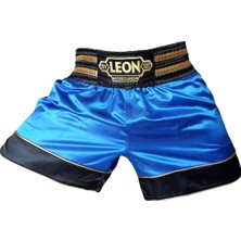 By Leon 1982 Leon Gold Star Muay Thai Kick Boks Şortu Mavi BYL1003