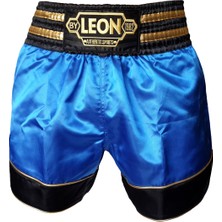 By Leon 1982 Leon Gold Star Muay Thai Kick Boks Şortu Mavi BYL1003