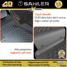 Sahler Mercedes W204 C Serisi 2007-2014 İçin 4.5D Özel Havuzlu Paspas Siyah