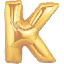 Balonpark Harf Folyo Balon K Harfi Büyük Boy Balon Altın Sarısı /Dore 100CM