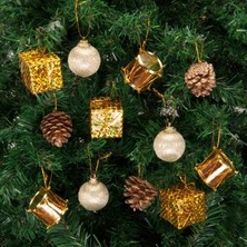 Partici Ağaç Süsleme Seti Lüks Altın YB430 24'lü