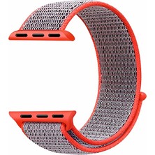 Markacase Apple Watch Uyumlu İçin 38 mm Spor Loop Dokuma Kayış Elektrik Pembe