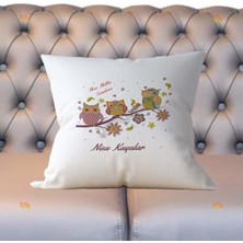 Hediyelen Doğum Günü Baykuş Tasarım Yastık