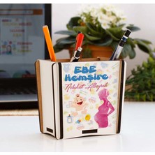 Hediyelen Ebe Hemşire Mavi Tasarım Kalemlik