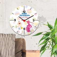 Hediyelen Ebe Hemşire Mavi Tasarım Duvar Saati