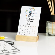 Hediyelen Computer Engineer Siyah Tasarım Masa Takvimi