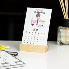 Hediyelen Diş Hekimi Pembe Tasarım Masa Takvimi