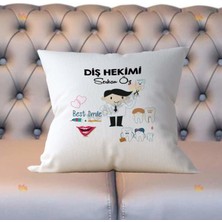 Hediyelen Diş Hekimi Siyah Tasarım Yastık