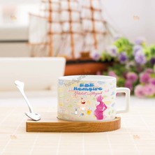 Hediyelen Ebe Hemşire Mavi Yazılı Stantlı Fincan