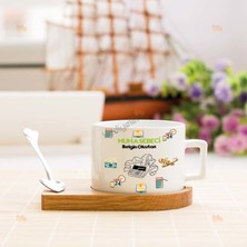 Hediyelen Muhasebeci Yeşil Tasarım Stantlı Fincan