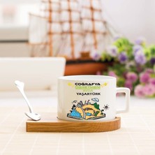 Hediyelen Coğrafya Öğretmenine Hediye Stantlı Fincan