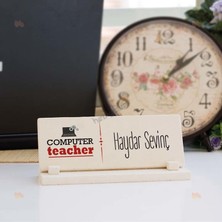 Hediyelen Computer Teacher Kırmızı Tasarım Taş İsimlik