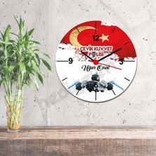 Hediyelen Çevik Kuvvet Polisi Bayrak Tasarım Duvar Saati