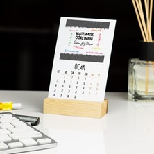 Hediyelen Matematik Öğretmenine Hediye Siyah Tasarım Masa Takvimi