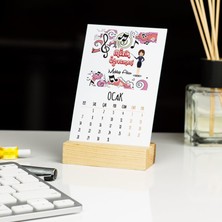 Hediyelen Müzik Öğretmenine Hediye Kırmızı Tasarım Masa Takvimi