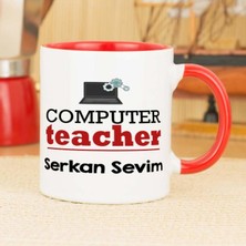 Hediyelen Bilgisayar Öğretmenine Hediye Kupa Bardak - Kırmızı