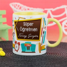 Hediyelen Süper Öğretmen Kupa Bardak - Sarı