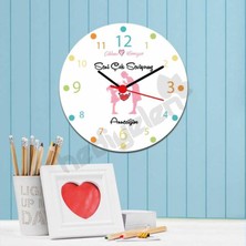 Hediyelen Seni Çok Seviyoruz Anneciğim Duvar Saati