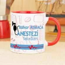 Hediyelen Anestezi Teknikeri Kupa Bardak - Kırmızı