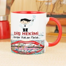 Hediyelen Diş Hekimi Kupa Bardak - Kırmızı