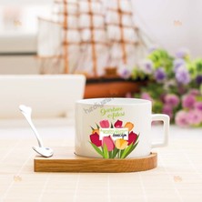 Hediyelen Anneler Günü Lale Tasarım Stantlı Fincan