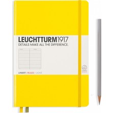 Leuchtturm Orta Boy (A5) Not Defteri, Çizgili, Limon Sarı Kapak