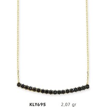 Harem Altın 14 Ayar Altın Siyah Sırataş Kolye Kly695