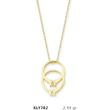 Harem Altın 14 Ayar Altın Çift Tektaş Yüzük Kolye Kly782